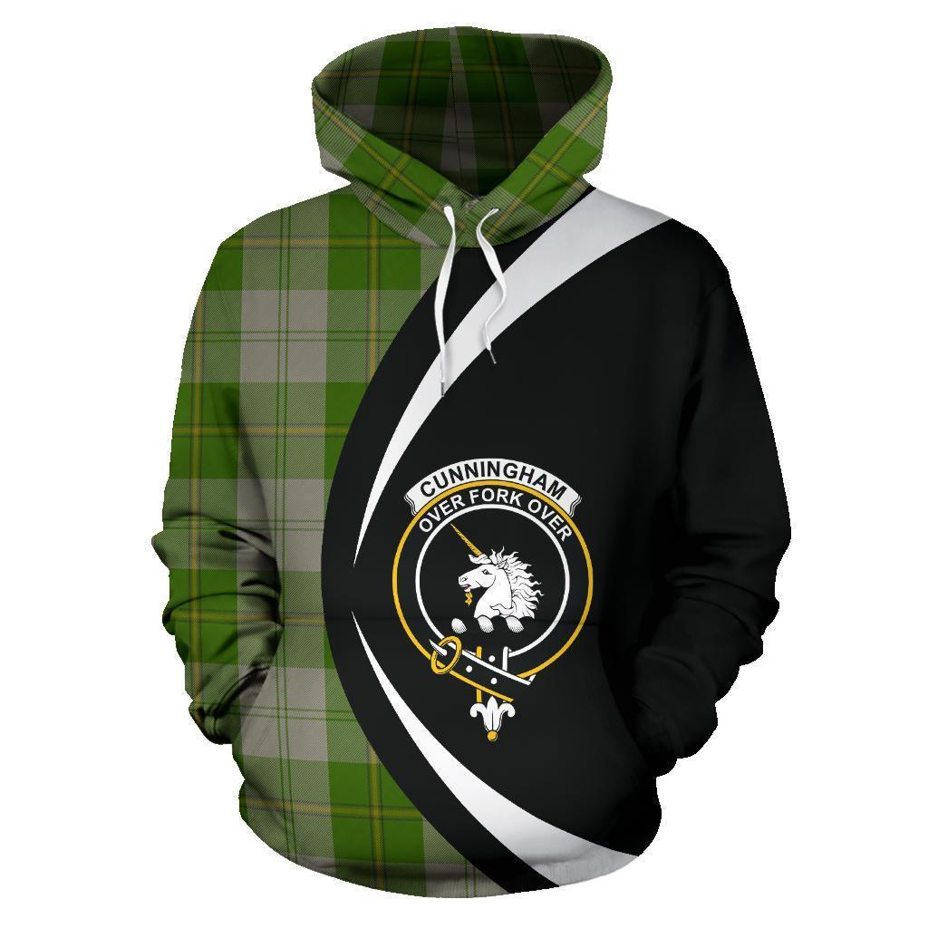 Cunningham Dress Green Dancers Tartan Crest Hoodie - Circle Style