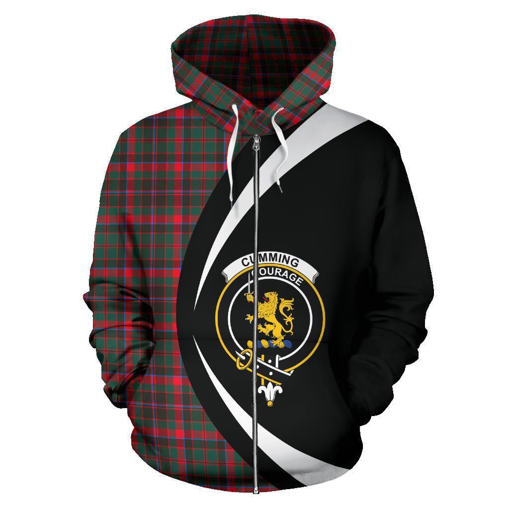 Cumming Hunting Modern Tartan Crest Zipper Hoodie - Circle Style