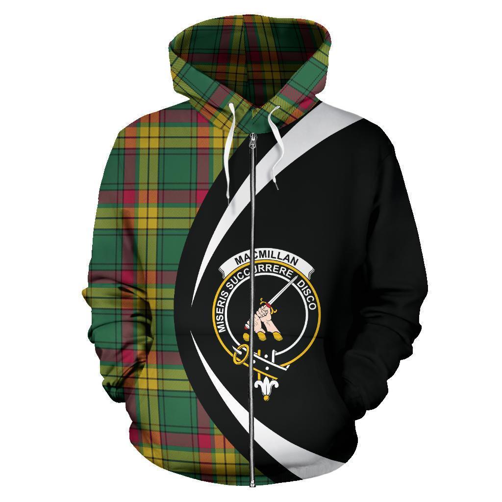 MacMillan Old Ancient Tartan Crest Zipper Hoodie - Circle Style