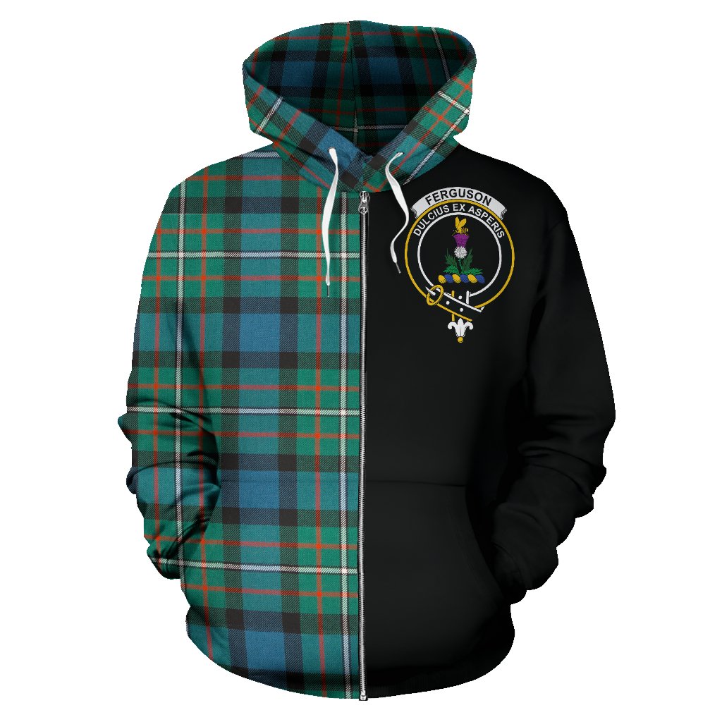 Ferguson Ancient Tartan Crest Zipper Hoodie - Half Of Me Style