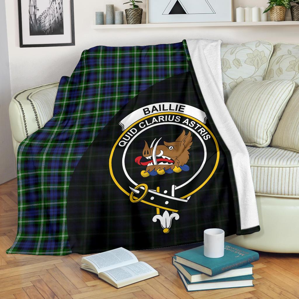 Baillie Modern Tartan Crest Blanket - 3 Sizes