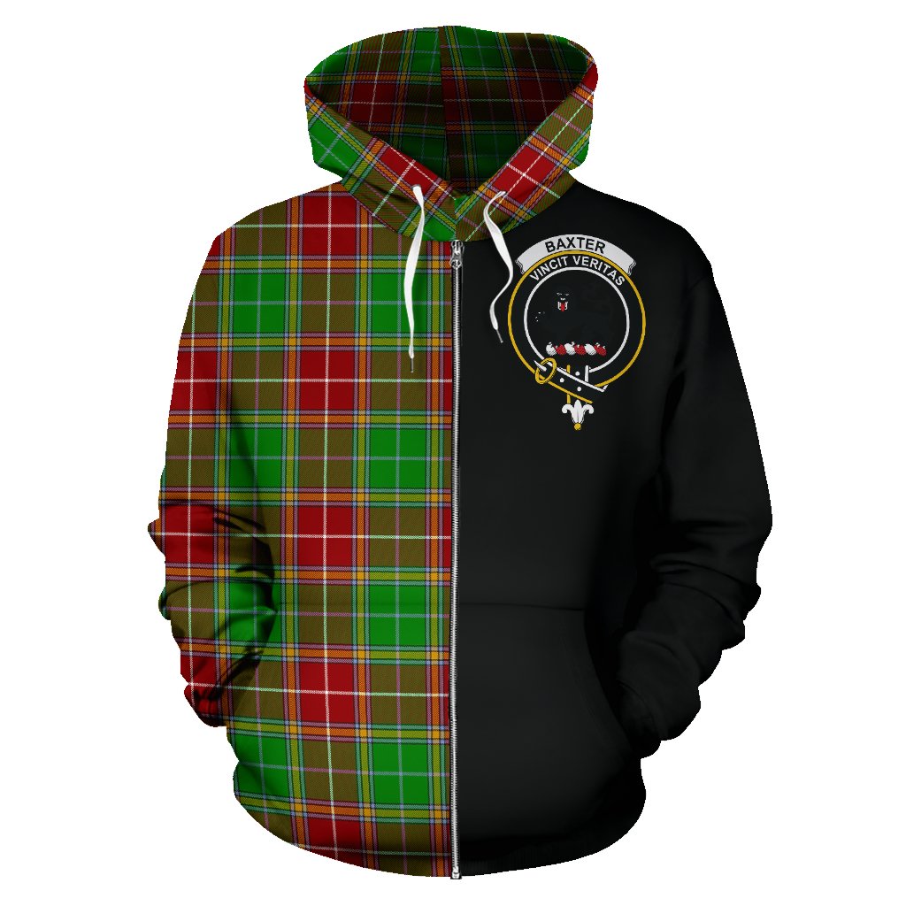 Baxter Modern Tartan Crest Zipper Hoodie - Half Of Me Style