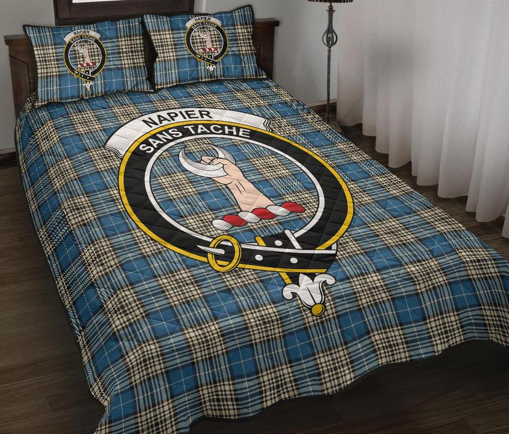 Napier Ancient Tartan Crest Quilt Bed Set