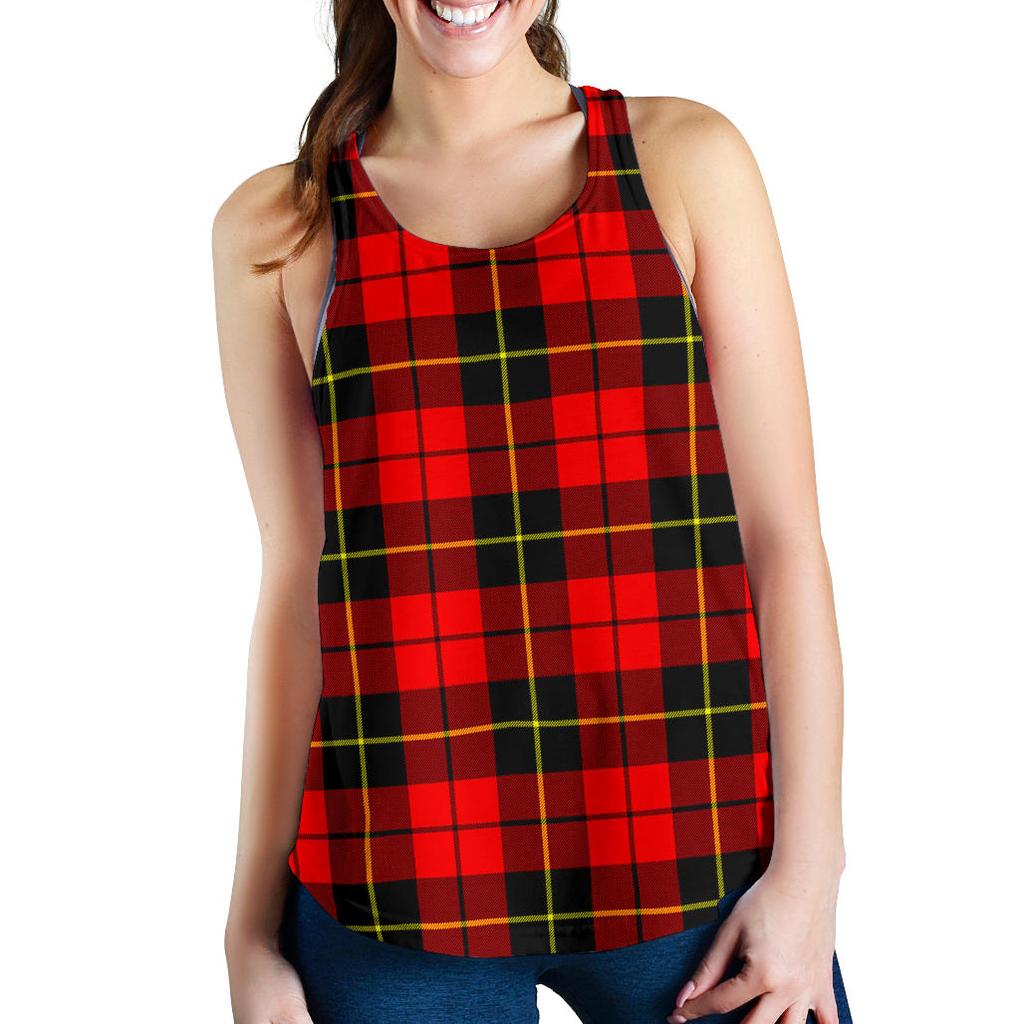 Wallace Hunting Red Tartan Women Racerback Tank Top