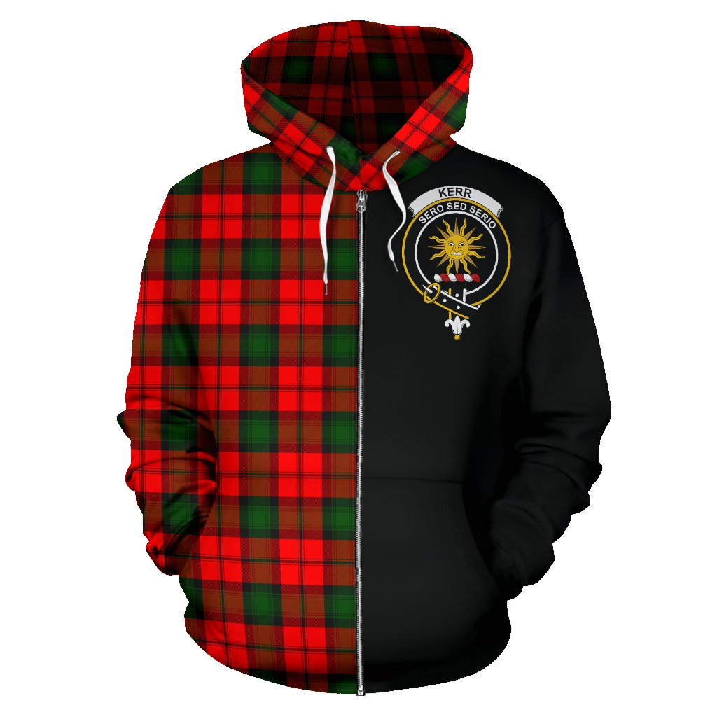 Kerr Modern Tartan Crest Zipper Hoodie - Half Of Me Style