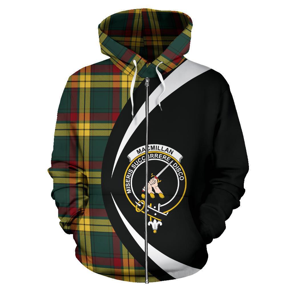 MacMillan Old Modern Tartan Crest Zipper Hoodie - Circle Style