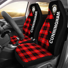 Cunningham Family Tartan Crest Flash Style Car Seat Cover