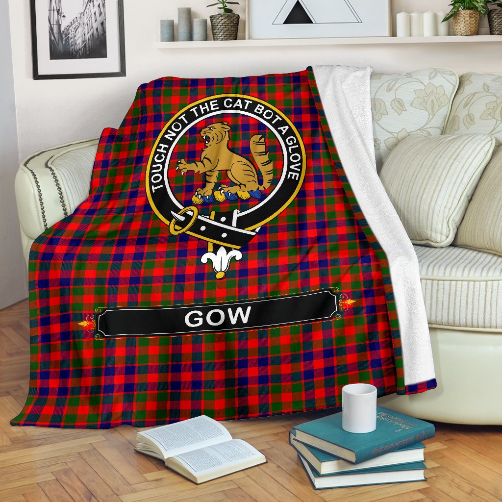 Gow (or McGouan) Tartan Crest Blankets