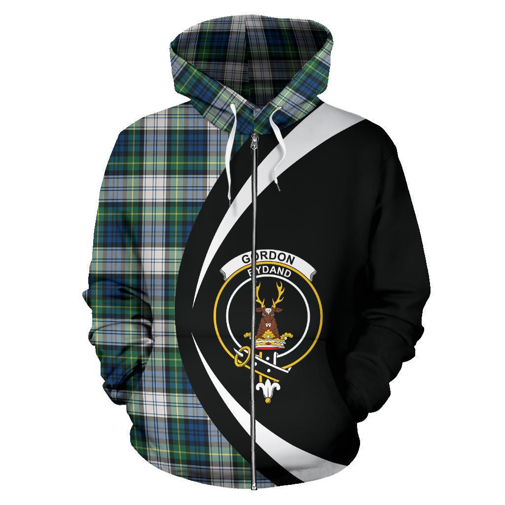 Gordon Dress Ancient Tartan Crest Zipper Hoodie - Circle Style