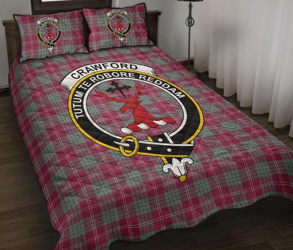 Crawford Ancient Tartan Crest Quilt Bed Set