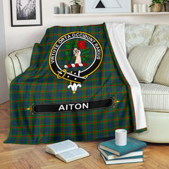 Aiton Family Tartan Crest Blanket - 3 Sizes