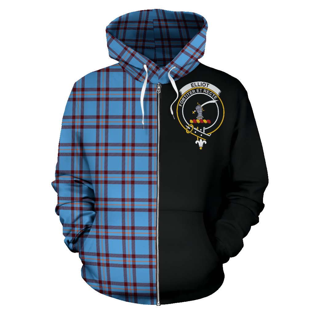 Elliot Ancient Tartan Crest Zipper Hoodie - Half Of Me Style