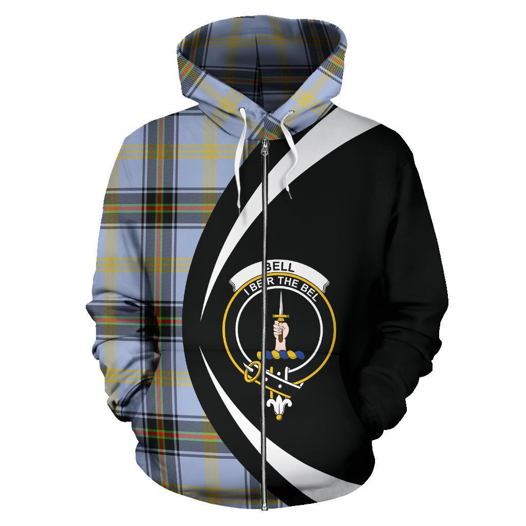 Bell of the Borders Tartan Crest Zipper Hoodie - Circle Style