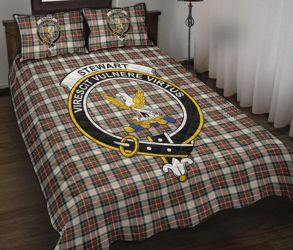 Stewart Dress Ancient Tartan Crest Quilt Bed Set