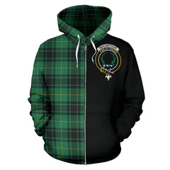 Macarthur Ancient Tartan Crest Zipper Hoodie - Half Of Me Style