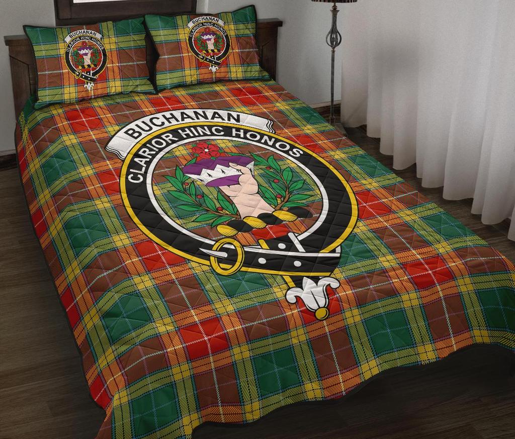 Buchanan Old Sett Tartan Crest Quilt Bed Set