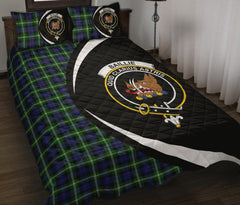 Baillie Modern Tartan Crest Circle Style Quilt Bed Set