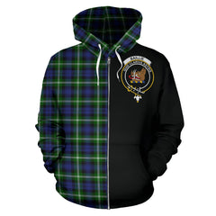 Baillie Modern Tartan Crest Zipper Hoodie - Half Of Me Style