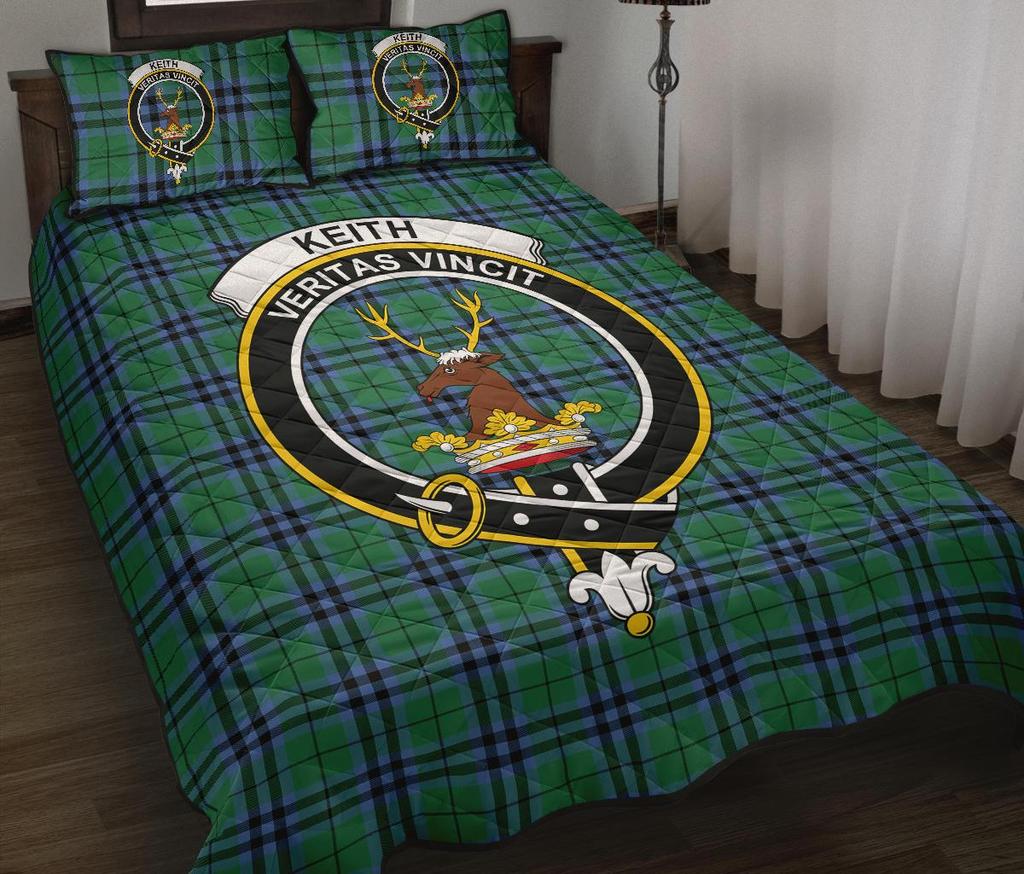 Keith Ancient Tartan Crest Quilt Bed Set