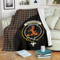 Sutherland Weathered Tartan Crest Blanket Wave Style