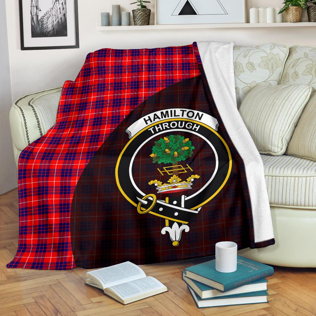 Hamilton Family Modern Tartan Crest Blanket