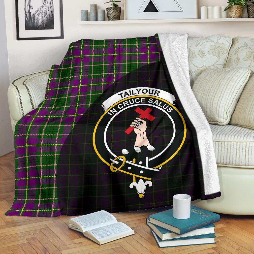 Taylor (Tailyour) Tartan Crest Wave Blanket - 3 Sizes