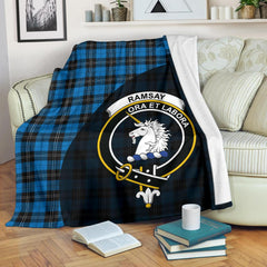 Ramsay Blue Ancient Tartan Crest Blanket - 3 Sizes