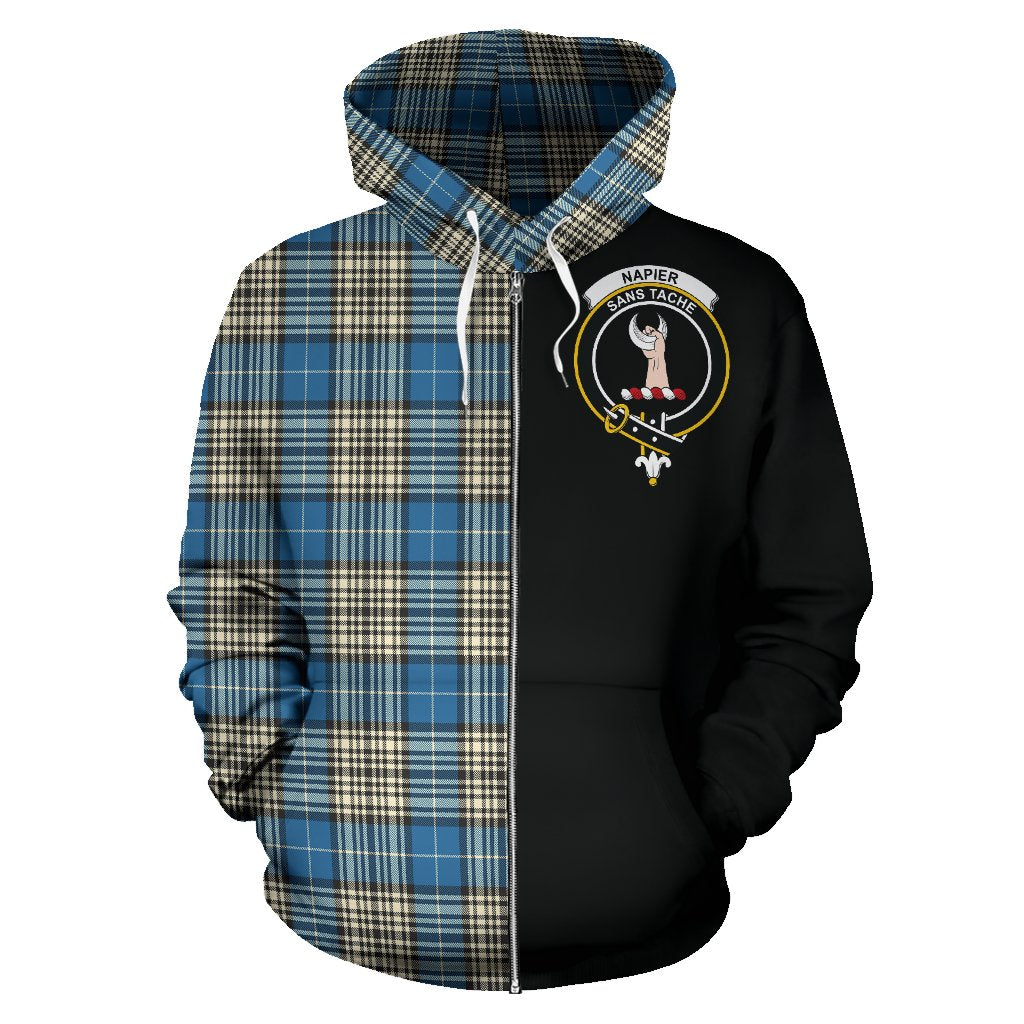 Napier Ancient Tartan Crest Zipper Hoodie - Half Of Me Style