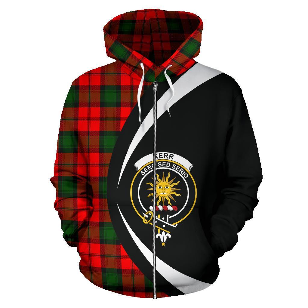 Kerr Modern Tartan Crest Zipper Hoodie - Circle Style