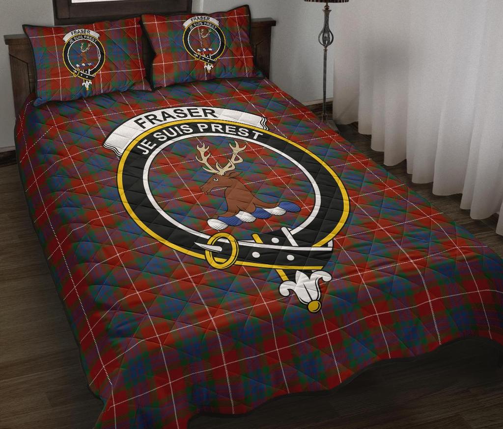 Fraser Ancient Tartan Crest Quilt Bed Set