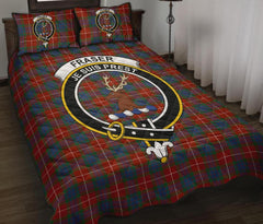 Fraser Ancient Tartan Crest Quilt Bed Set