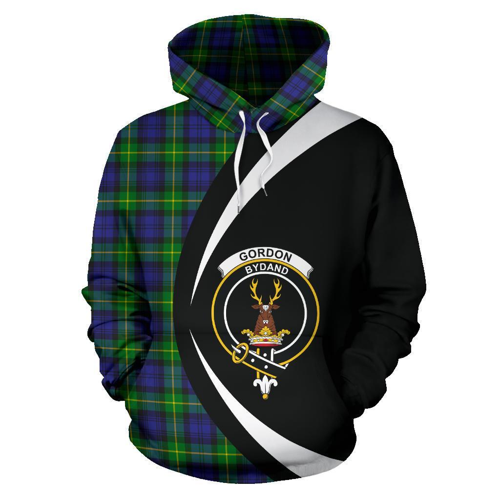 Gordon Modern Tartan Crest Hoodie - Circle Style