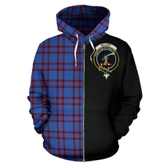 Elliot Modern Tartan Crest Zipper Hoodie - Half Of Me Style