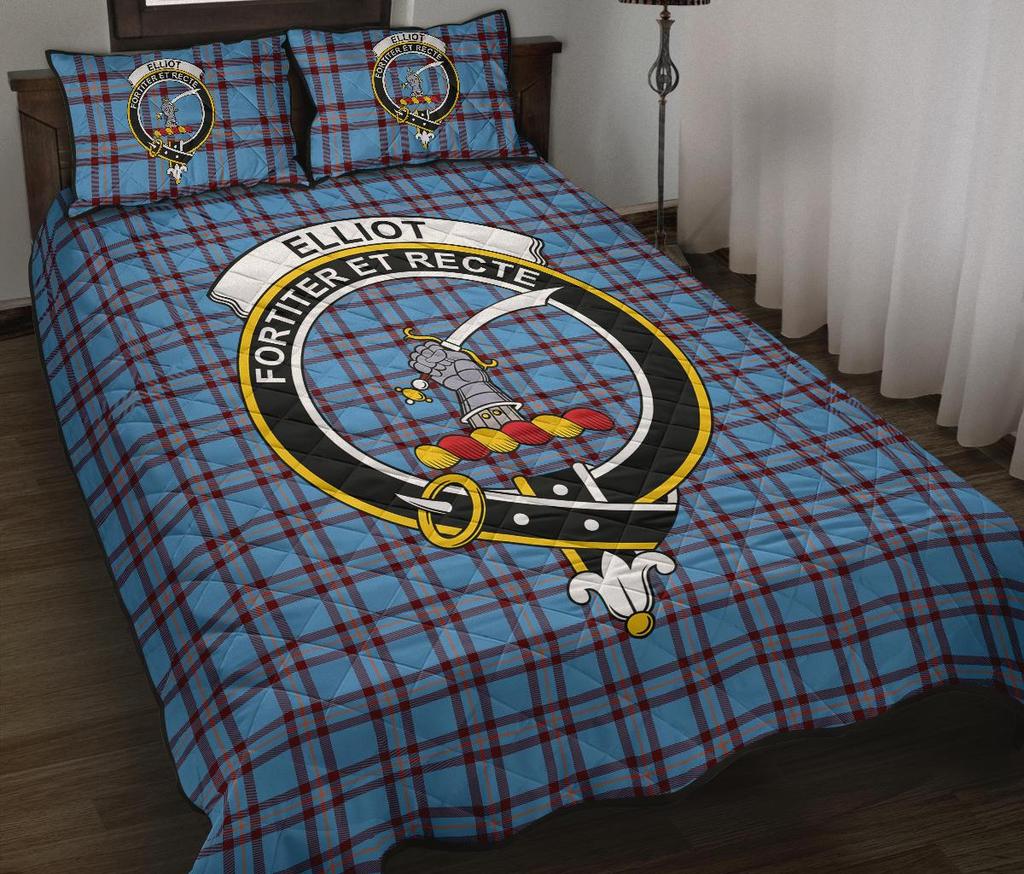 Elliot Ancient Tartan Crest Quilt Bed Set