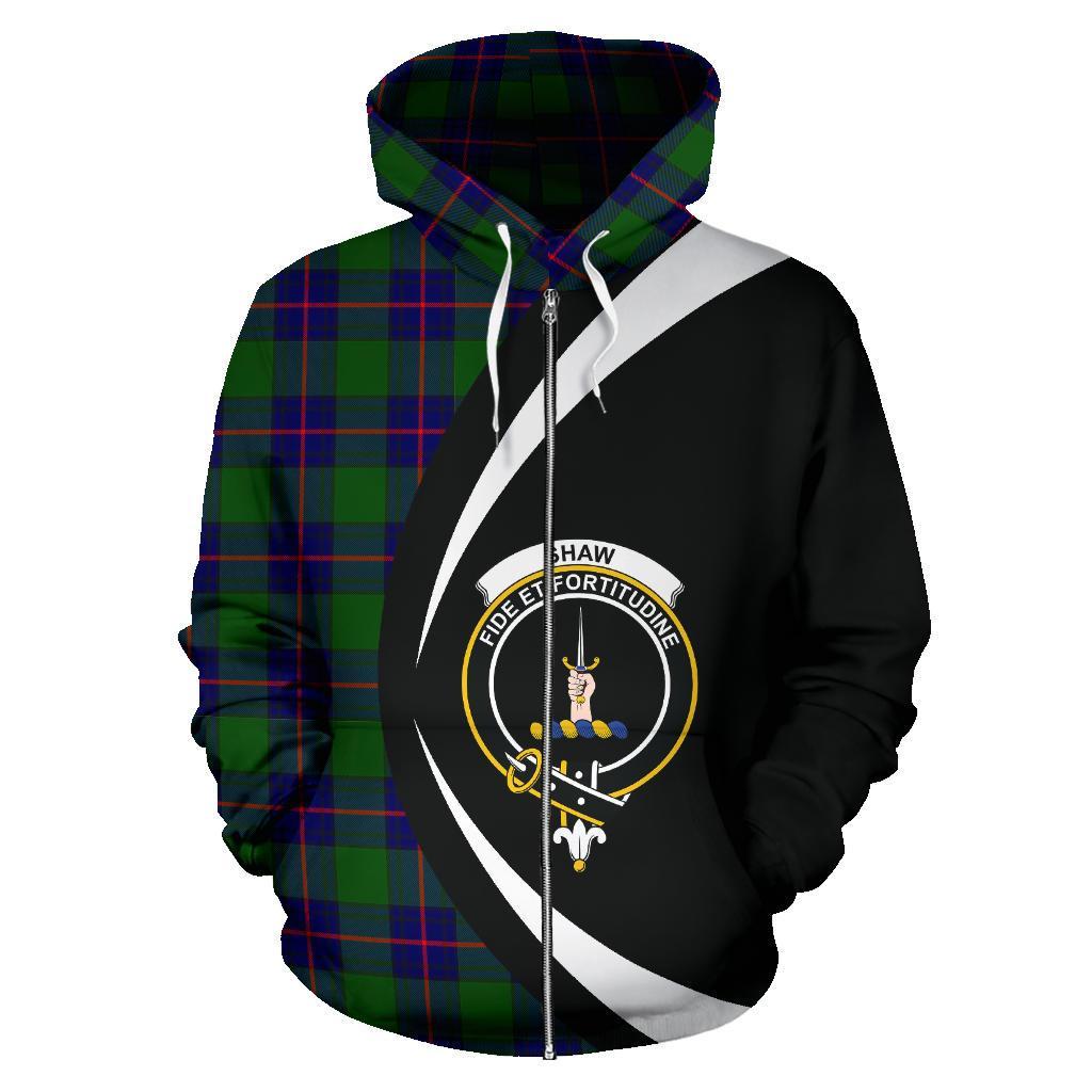 Shaw Modern Tartan Crest Zipper Hoodie - Circle Style