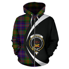 Cameron of Erracht Modern Tartan Crest Zipper Hoodie - Circle Style