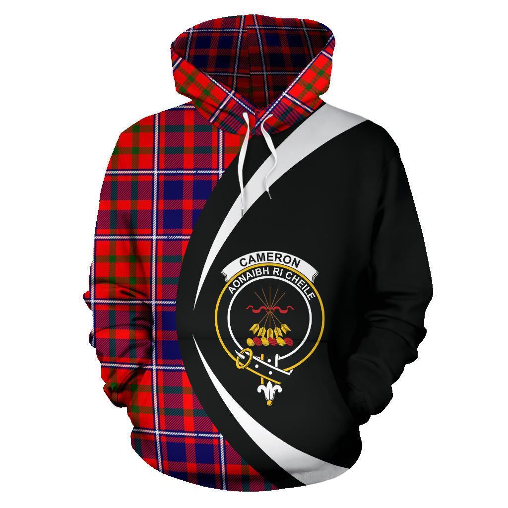 Cameron of Lochiel Modern Tartan Crest Hoodie - Circle Style