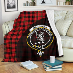 MacQueen Modern Tartan Crest Blanket Wave Style