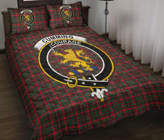 Cumming Hunting Modern Tartan Crest Quilt Bed Set