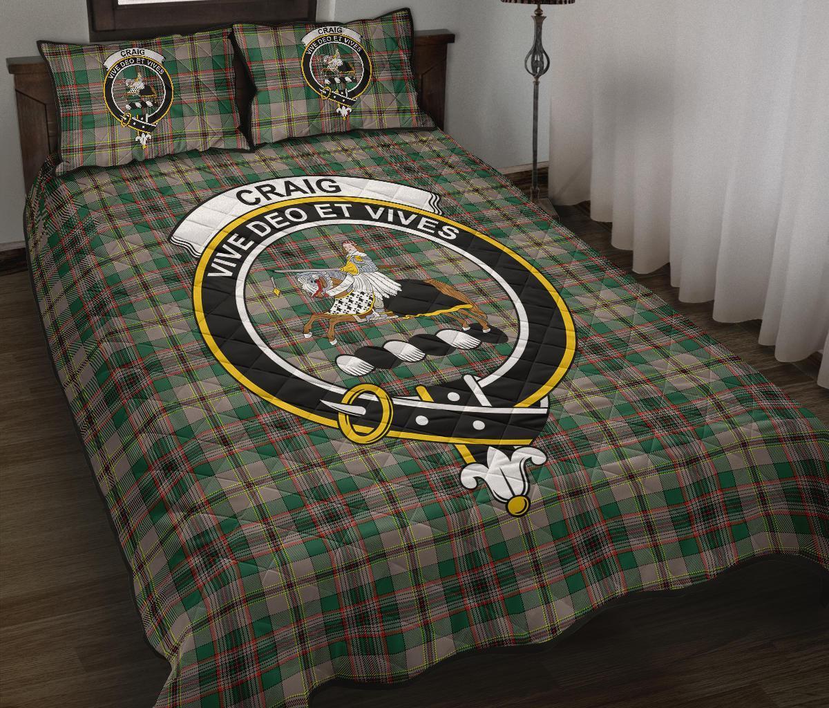 Craig Ancient Tartan Crest Quilt Bed Set