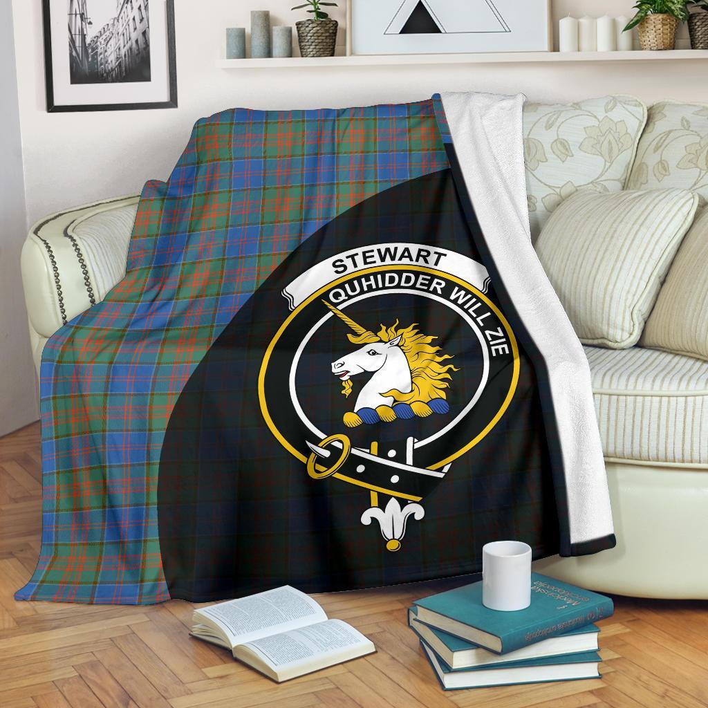 Stewart of Appin Hunting Ancient Tartan Crest Blanket Wave Style