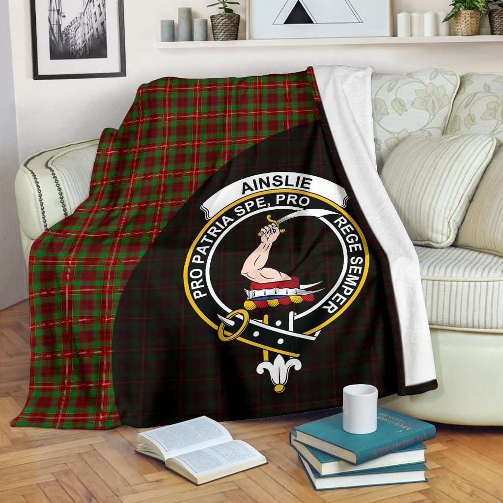 Ainslie Tartan Crest Blanket Wave Style