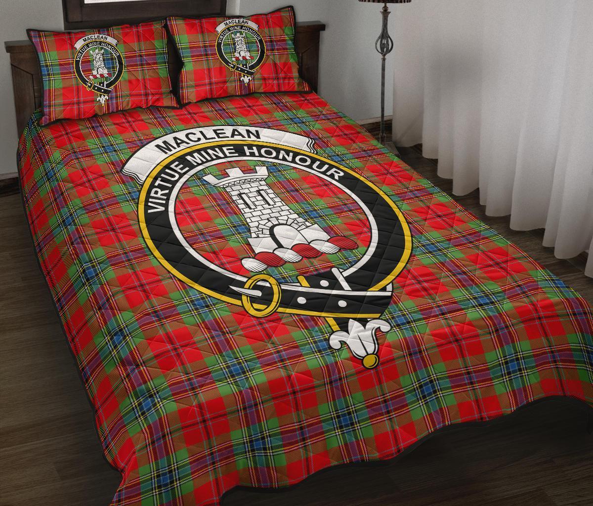 MacLean of Duart Modern Tartan Crest Quilt Bed Set