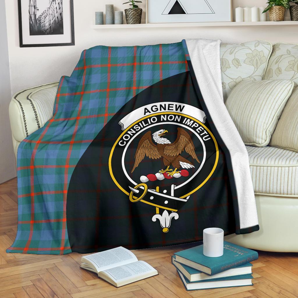 Agnew Ancient Tartan Crest Blanket Wave Style