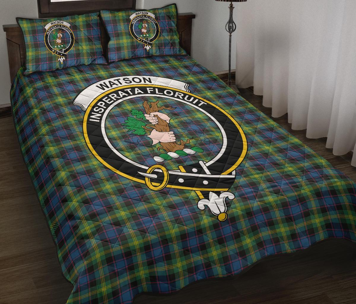 Watson Ancient Tartan Crest Quilt Bed Set