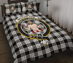 MacFarlane Black & White Tartan Crest Quilt Bed Set