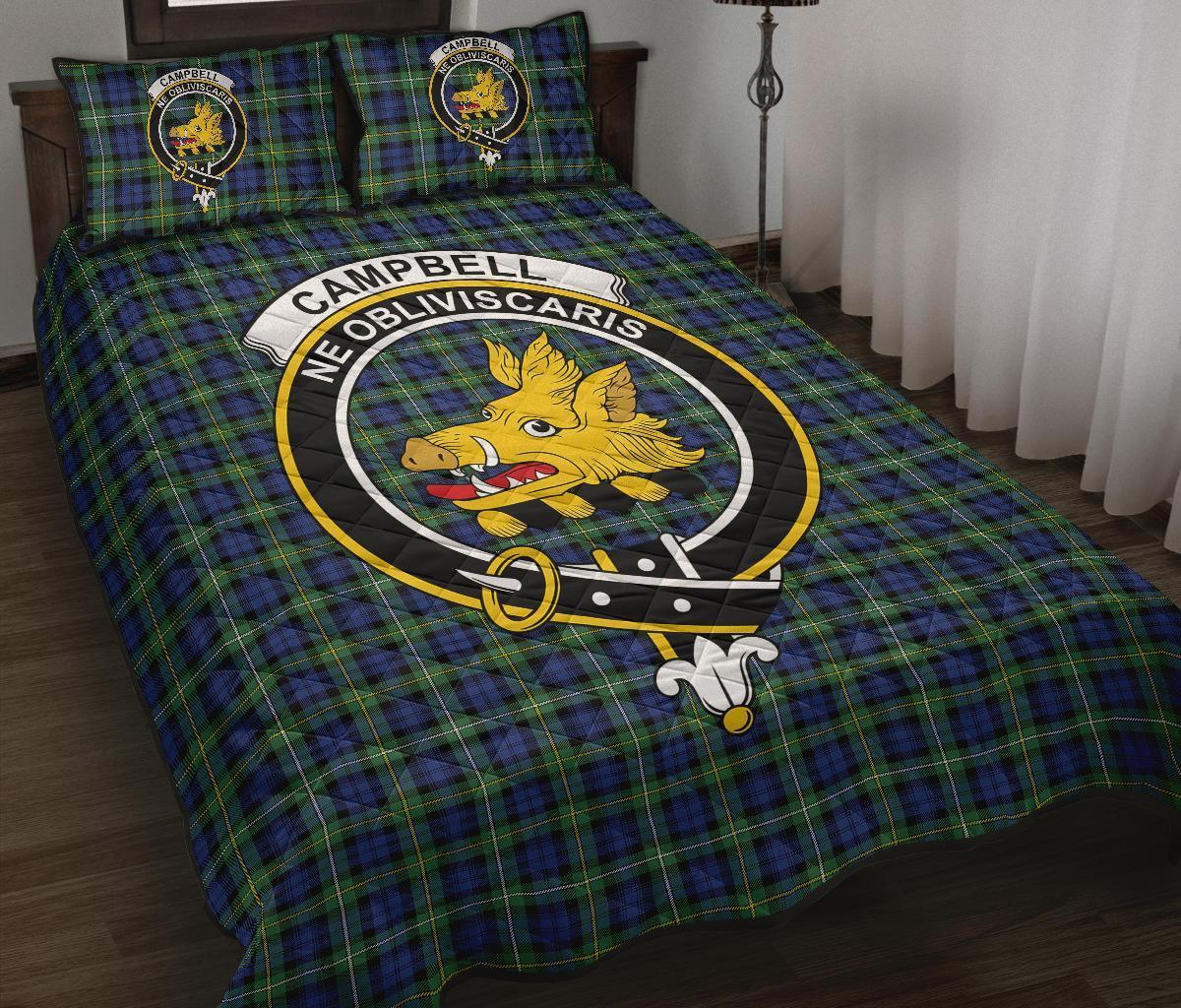 Campbell Argyll Ancient Tartan Crest Quilt Bed Set