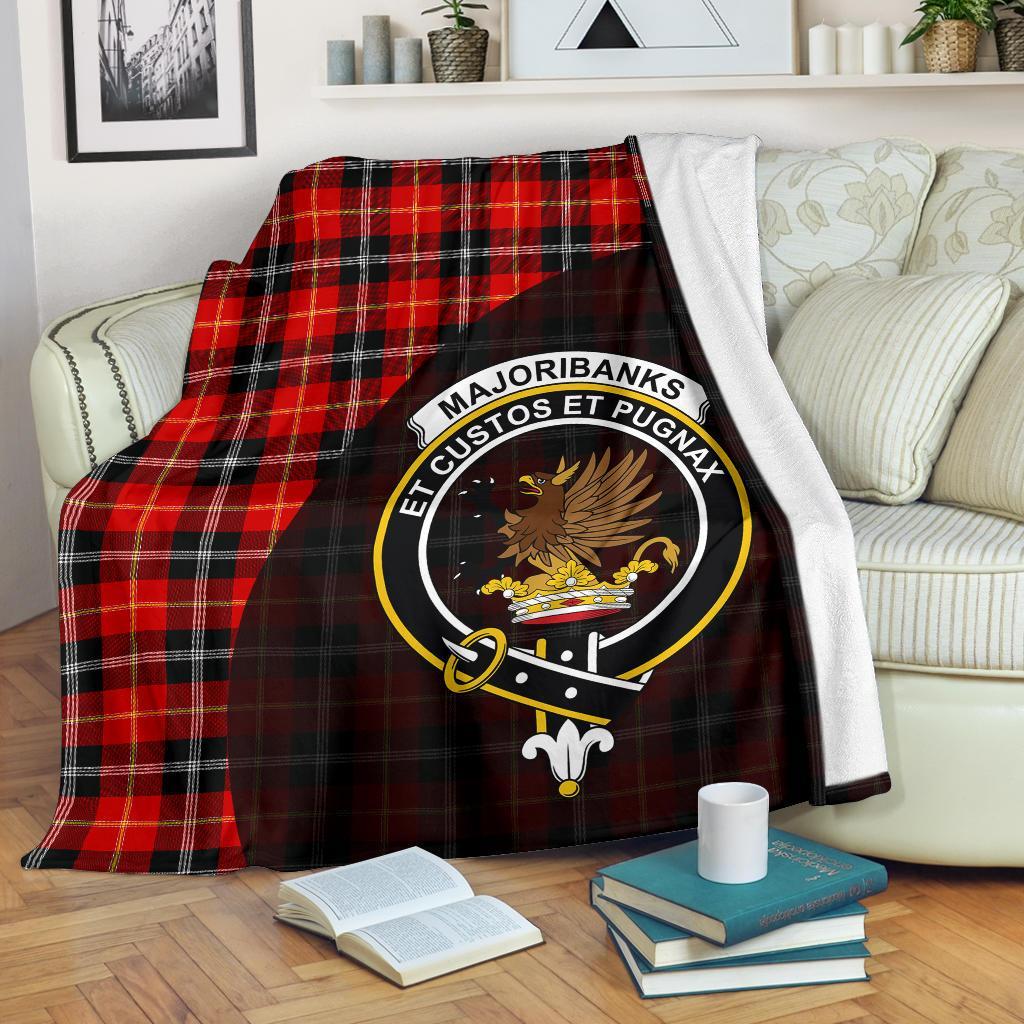 Marjoribanks Tartan Crest Blanket Wave Style