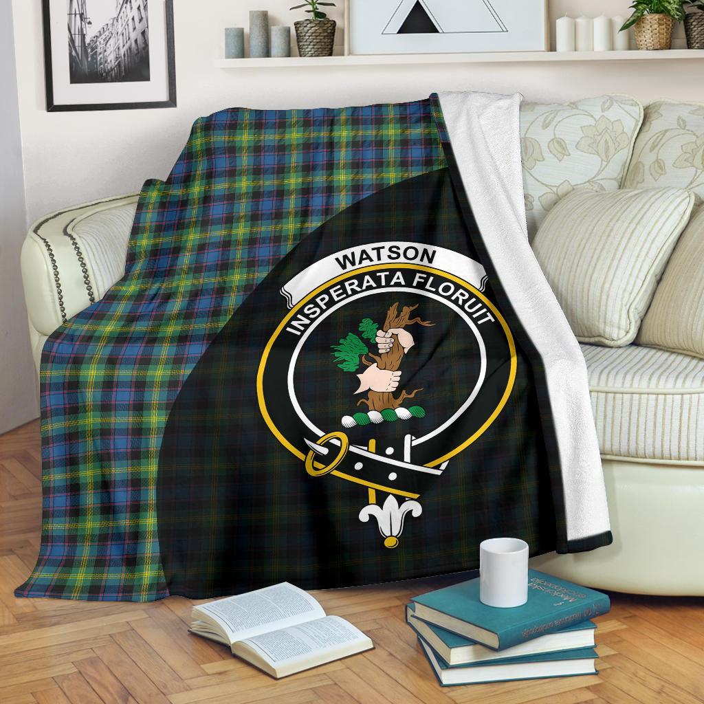 Watson Ancient Tartan Crest Blanket Wave Style