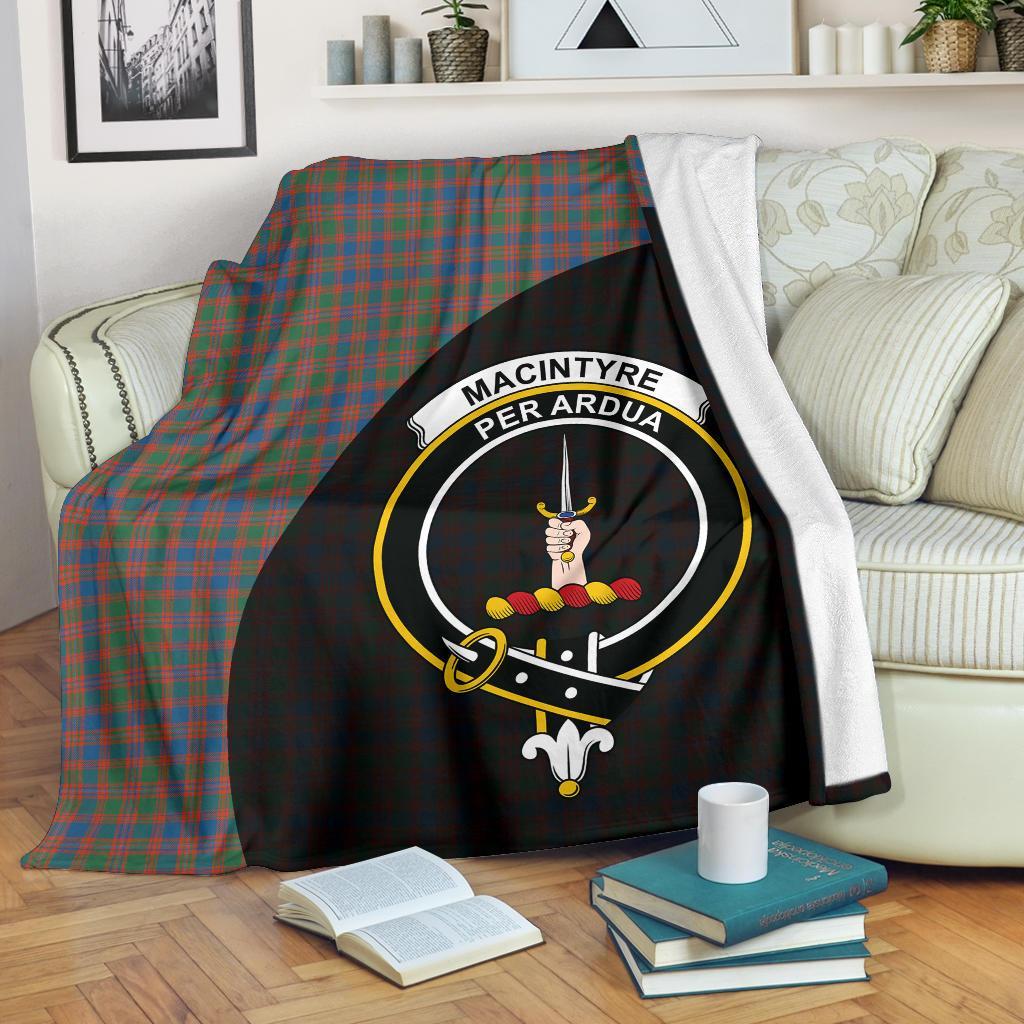 MacIntyre Ancient Tartan Crest Blanket Wave Style